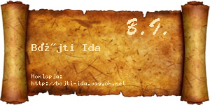 Bőjti Ida névjegykártya